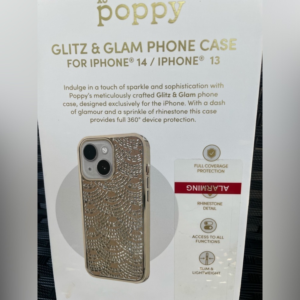 iPhone Case 14/13 ,Gold Glitz & Glam Phone Case for iPhone 14/13 - Picture 13 of 13